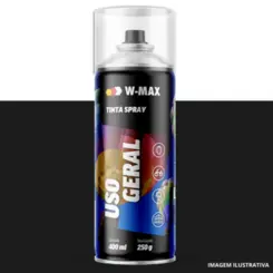 Tinta Spray Preto Fosco 400ML/250G - W-Max