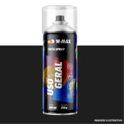 Tinta Spray Preto Brilhante 400ML/250G - W-Max