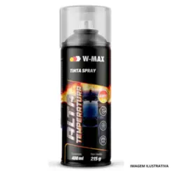 Tinta Spray Alta Temp. Aluminio 400ML/250G - W-Max