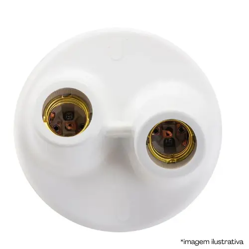 Plafonier Redondo Br Soquete E27 Porcelana 2 Lâmpadas- Kin