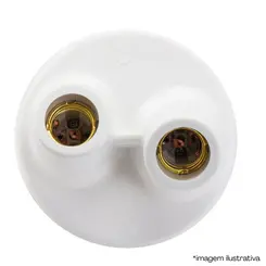 Plafonier Redondo Br Soquete E27 Porcelana 2 Lâmpadas- Kin
