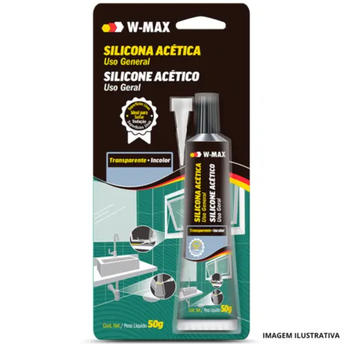 Silicone Acetico Uso Geral Incolor 50G - W-Max