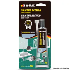 Silicone Acetico Uso Geral Incolor 50G - W-Max