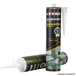 Silicone  Acetico  Uso  Geral  Preto 275ML - W-Max