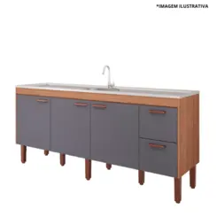 Gabinete De Cozinha Slim 1,94Mt Freijo/Titanium-MGM