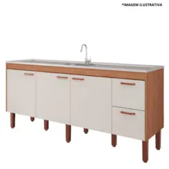 Gabinete De Cozinha Slim 1,94Mt Off White-MGM