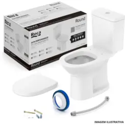 Kit Bacia C/ Caixa + Itens de  Instalação Round Branco - Roca