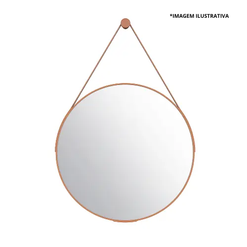 Espelheira Orion 60Cm Couro Caramelo-Cozimax