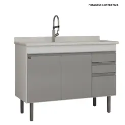Gabinete De Cozinha Esmeralda  1,14Mt  Branco/Cobalto-Locatt