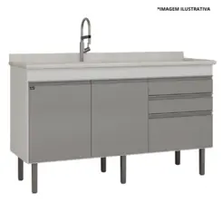 Gabinete De Cozinha Esmeralda 1,44Mt Branco/Cobalto-Locatt