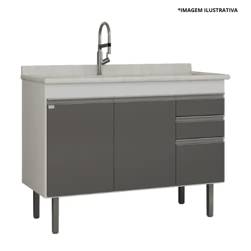 Gabinete De Cozinha Esmeralda 1,14Mt Branco/Opera- Locatt