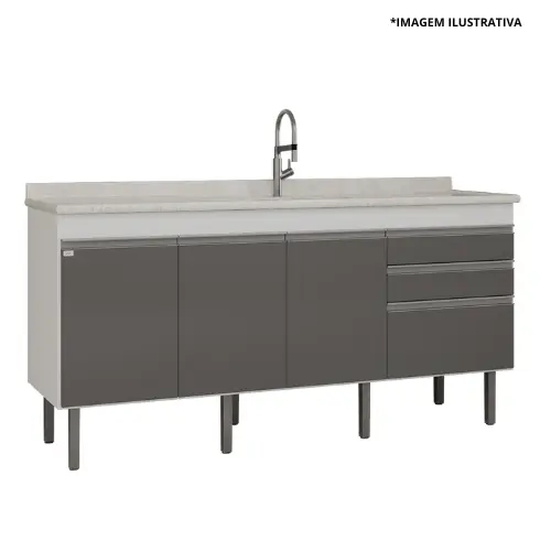 Gabinete De Cozinha Esmeralda  1,74Mt Branco/Opera-Locatt