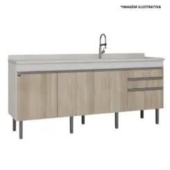 Gabinete De Cozinha Esmeralda 1,94Mt Branco/Barrique-Locatt