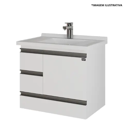 Toucador Monza 60Cm Branco-Locatt