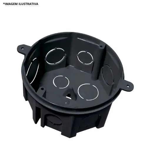 Caixa De Luz Octagonal Preta Prolongada -Metasul