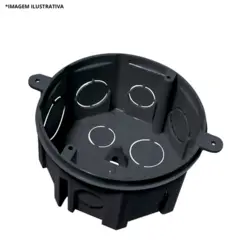 Caixa De Luz Octagonal Preta Prolongada -Metasul