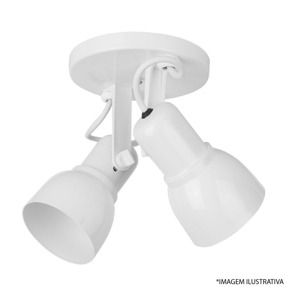Spot Light Branco Com 2 Lâmpadas-Kin - Spot Light Branco Com 2 Lâmpadas ...