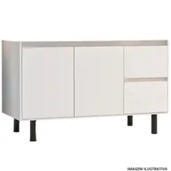 Gabinete de Cozinha. 1,14MT Branco/Branco de 2 Gavetas - Mega