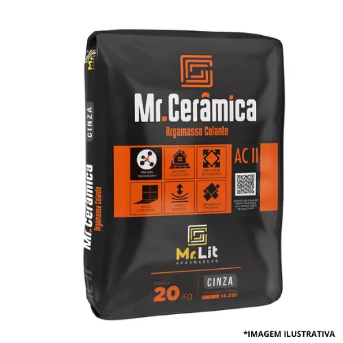 Argamassa Ac2 Interna/Externa Mr. Ceramica Cinza 20 Kg- Mr Lit