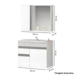 Kit Firenze 60Cm Branco/Areal-Arte Gabinetes