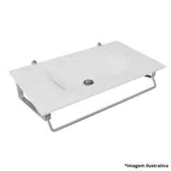 Lavat Vidro Branco Apolo 81x46Cm Gp/As- Astra