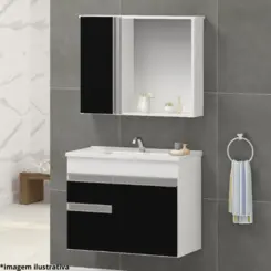 Kit Firenze 60Cm Branco/Onix-Arte Gabinetes