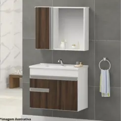Kit Firenze 60Cm Branco/Rustico-Arte Gabinetes