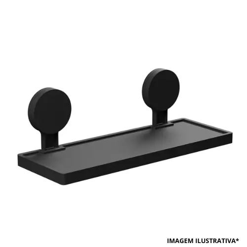 Prateleira Simples Com Adesivo – Modelo AD4 Preto Fosca-Astra