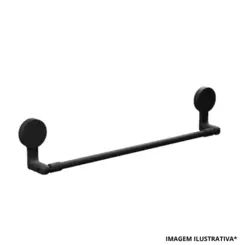 Porta-Toalha Com Adesivo Modelo AD4 Preto Fosco-Astra