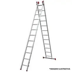 Escada De Alumínio Extensiva 12 Degraus -Ágata Escada