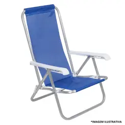 Cadeira Reclinável  4 Posições Lazy Sannet Azul Alumínio-Bel