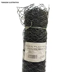 Tela Plástica Pinteiro Preta 1,00Mt X 10Mt-  Abraao