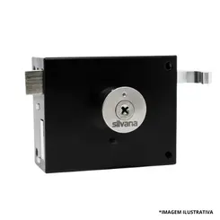 Fechdura Sobrepor Fort X 100MM Tetra Preta-Silvana