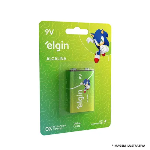 Bateria Alcalina 9V Blister Com 1 Peça-Elgin