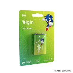 Bateria Alcalina 9V Blister Com 1 Peça-Elgin