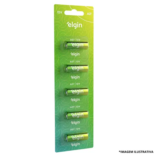 Bateria Alcalina A27 Blister Com 5 Peças-Elgin