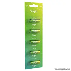 Bateria Alcalina A27 Blister Com 5 Peças-Elgin