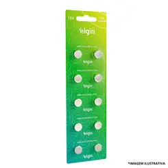 Bateria Alcalina LR44 Blister Com 10 Peças-Elgin