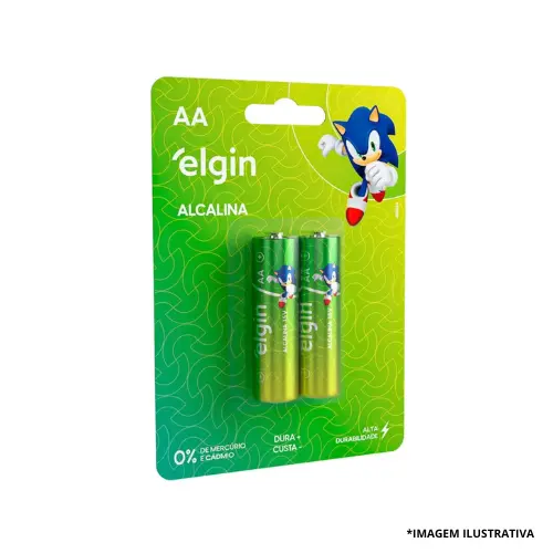 Pilha AA Alcalina Blister Com 2 Peças -Elgin