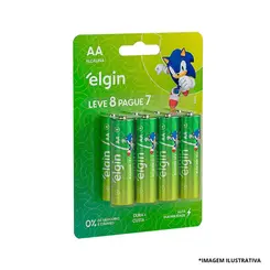 Pilha AA Alcalina Pague 7 Leve 8-Elgin