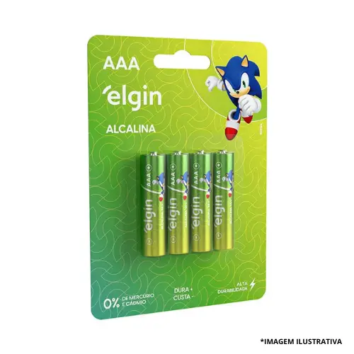 Pilhas AAA Alcalinas Blister Com 4 Peças- Elgin