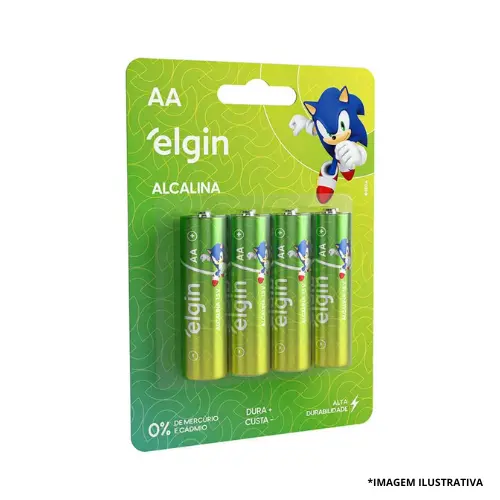 Pilha AA Alcalina Blister Com 4 Peças -Elgin