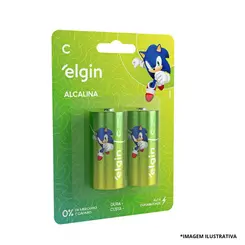 Pilha C Alcalina Blister Com 2 Peças -Elgin