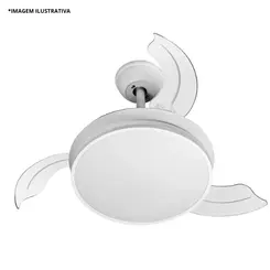 Ventilador De Teto Inverter Retrátil Led 3P Branco-Ventidelta