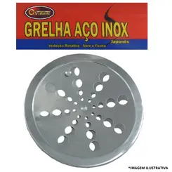 Grelha Redonda Aço Inox 150MM Abre e Fecha -Overtime