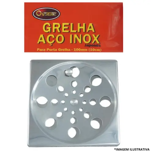 Grelha Quadrada Aço Inox 100MM Abre e Fecha -Overtime