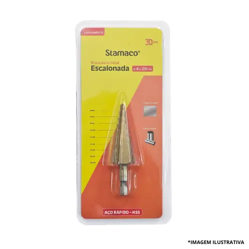 Broca Para Metal Escalonada 4 A 20MM -Stamaco