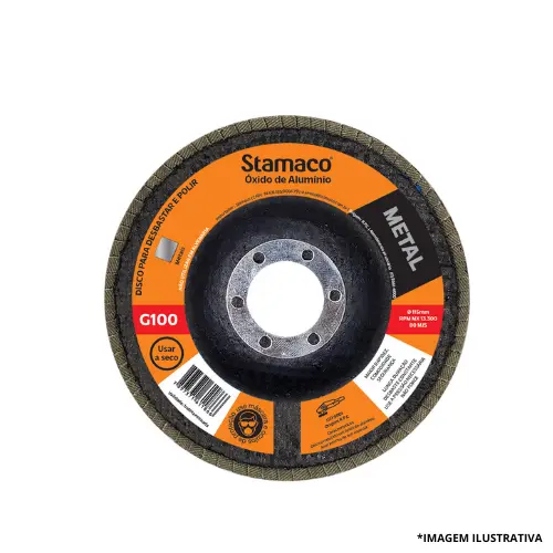 Disco Flap Para Metal Grão 100 115MM 4.1/2-Stamaco
