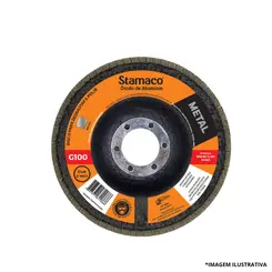 Disco Flap Para Metal Grão 100 115MM 4.1/2-Stamaco