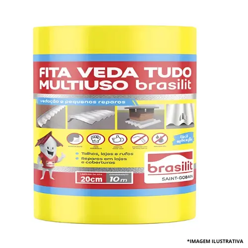 Fita Multiuso Alumínio 20Cm Rolo 10M-Brasilit